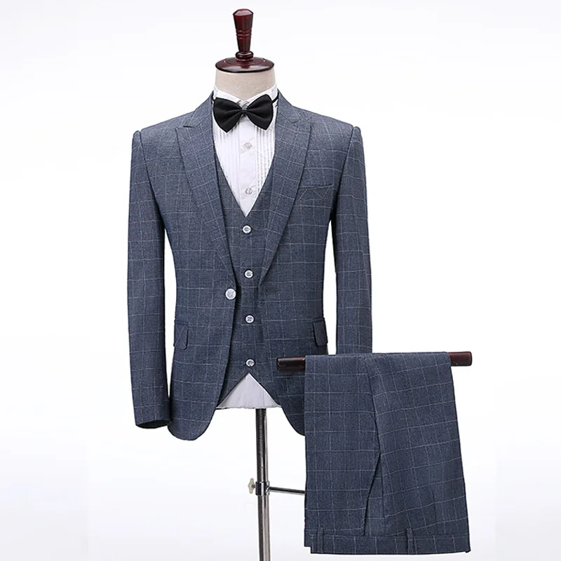 Casual Men's Plaid Suits Slim Fit 3 Piece Notch Lapel Prom Tuxedos Groomsmen for Wedding (Blazer+Vest+Pants)
Casual Men's Plaid Suits Slim Fit 3 Piece Notch Lapel Prom Tuxedos Groomsmen for Wedding (Blazer+Vest+Pants)