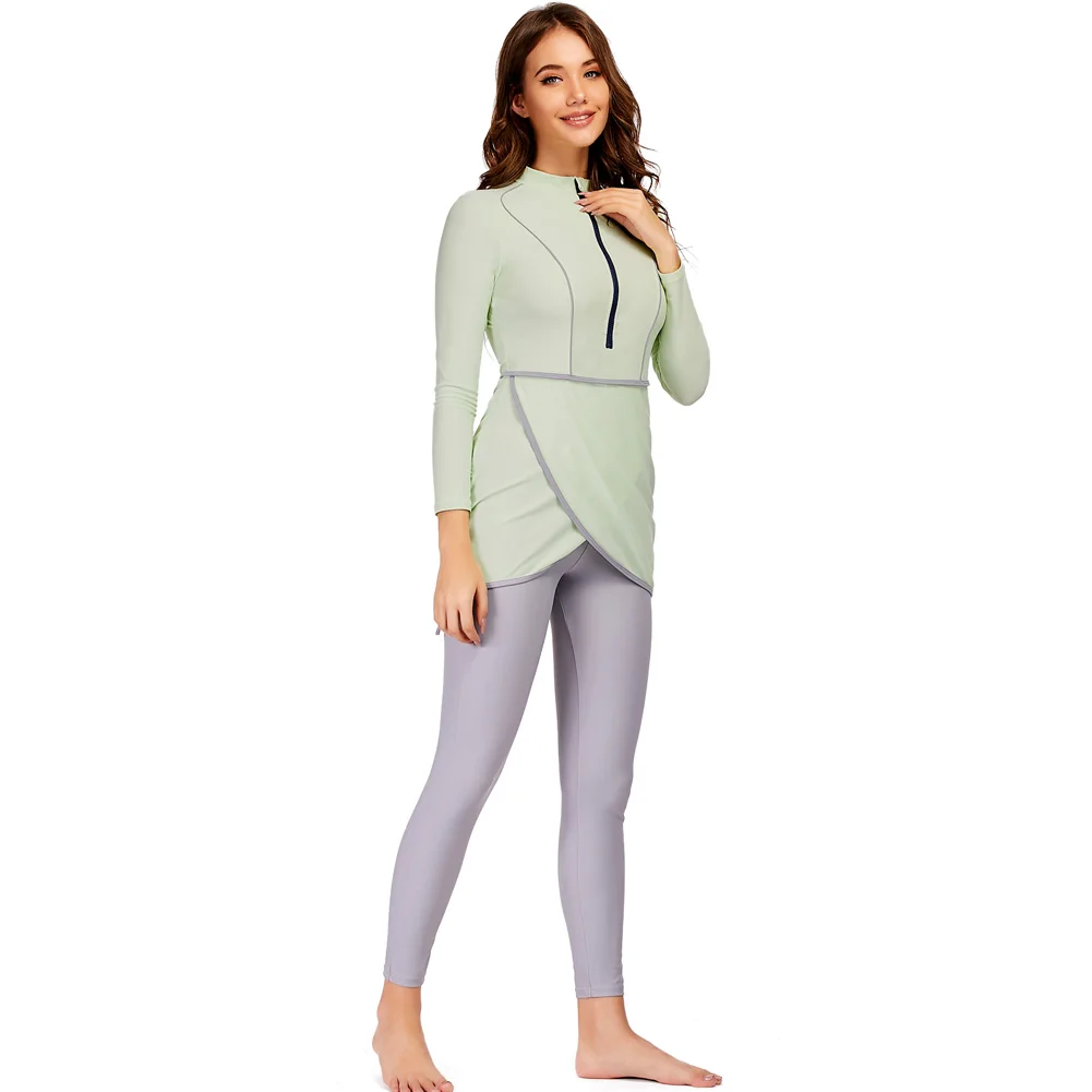 HAOFAN 2021 Muslim Swimsuit High Quality Three Piece Pure Color Brukini Muslim Fashion Swimwear with Hijab
HAOFAN 2021 Muslim Swimsuit High Quality Three Piece Pure Color Brukini Muslim Fashion Swimwear with Hijab