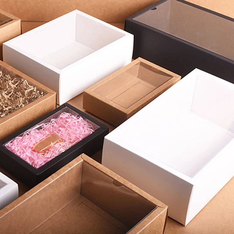 10Pcs Empty Kraft Paper Packing Box With Transparent Window Drawer Display Wedding Cookie Candy Cake Gift Holder
10Pcs Empty Kraft Paper Packing Box With Transparent Window Drawer Display Wedding Cookie Candy Cake Gift Holder