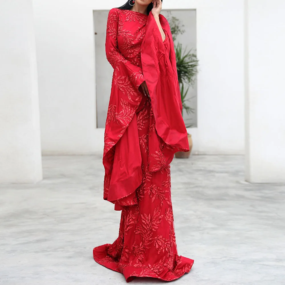 Embroidery Long Party Dresses New 2021 Autumn New Elegant Retro Trumpet Sleeve Formal Mopping African Evening Dress For Women
Embroidery Long Party Dresses New 2021 Autumn New Elegant Retro Trumpet Sleeve Formal Mopping African Evening Dress For Women