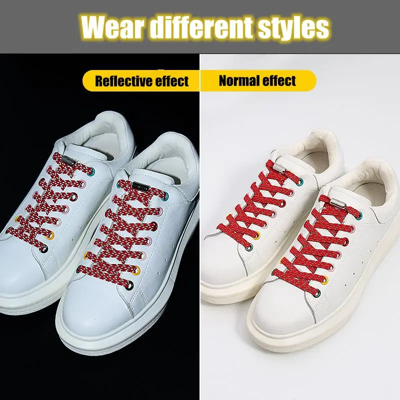 1 pair of elastic reflective shoelaces without shoelaces flat casual sports shoes shoelace children and adults fast tying laces
1 pair of elastic reflective shoelaces without shoelaces flat casual sports shoes shoelace children and adults fast tying laces