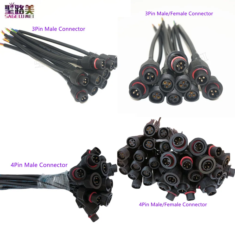 5/10pair 3pin4pin Led connector wire 3/4 Pin connector Male/ Female Cable Waterproof IP68 for led modules ws2811/2812b led strip
5/10pair 3pin4pin Led connector wire 3/4 Pin connector Male/ Female Cable Waterproof IP68 for led modules ws2811/2812b led strip