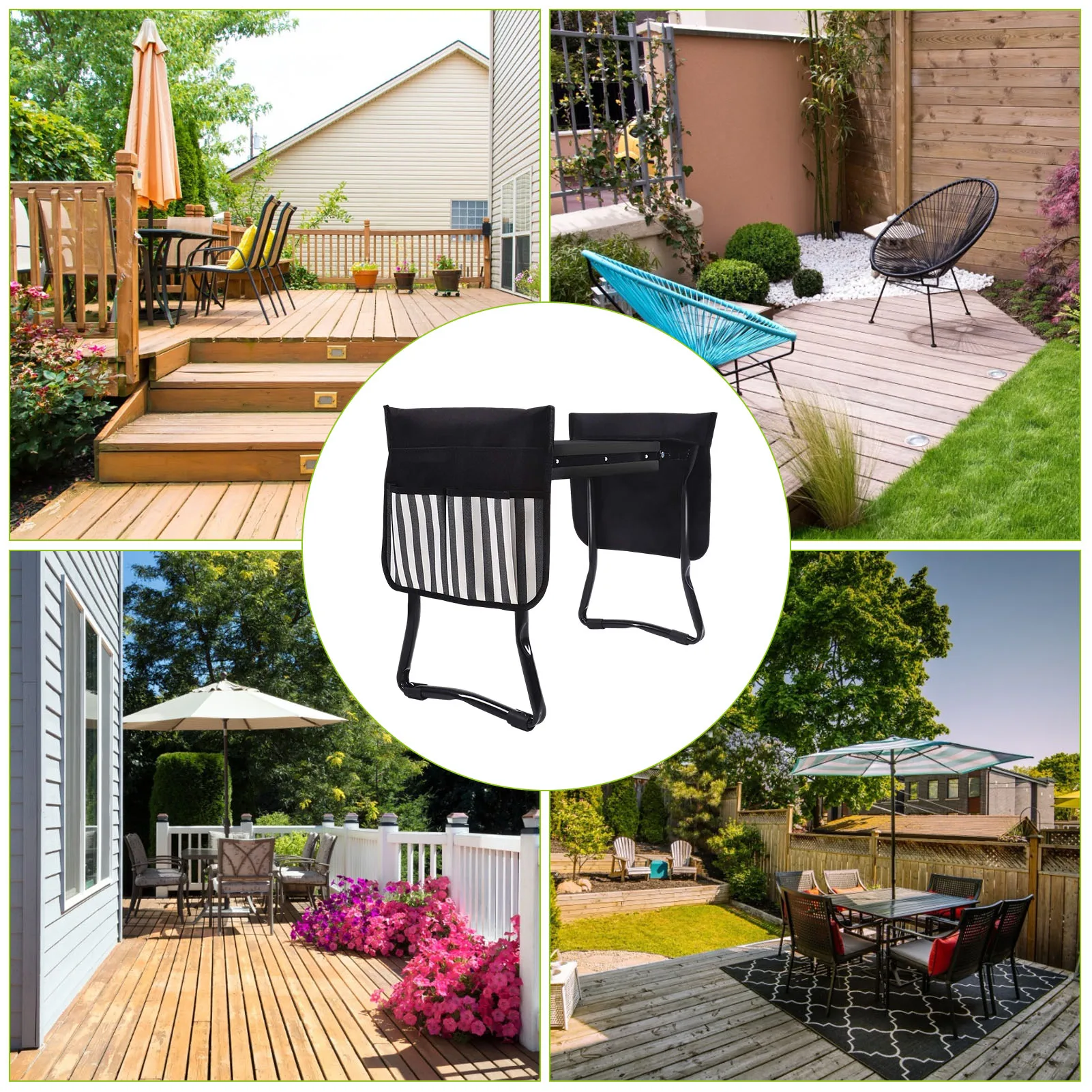 Folding Garden Kneeler And Seat Stainless Steel Tool With Bag EVA Kneeling Pad Foldable Garden Benches Gardening Tools