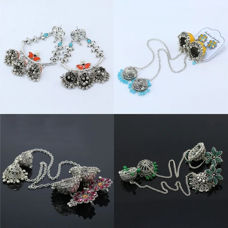 4 Pair Bollywood Ethnic Bridal Bride Wedding Bridesmaid Kundan Pearl Drop Earrings Jhumka Jhumki Chain Indian Earrings
4 Pair Bollywood Ethnic Bridal Bride Wedding Bridesmaid Kundan Pearl Drop Earrings Jhumka Jhumki Chain Indian Earrings