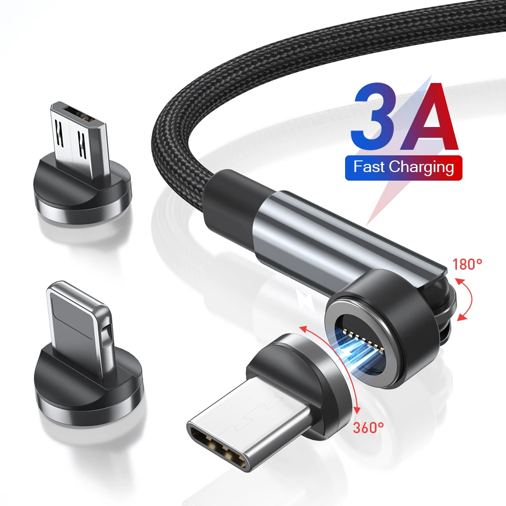 3A Fast Charging Magnetic Cable 540 Rotate Micro USB Type C Cable Magnet Charger USB-C Phone Data Wire Cord For iPhone Samsung
3A Fast Charging Magnetic Cable 540 Rotate Micro USB Type C Cable Magnet Charger USB-C Phone Data Wire Cord For iPhone Samsung