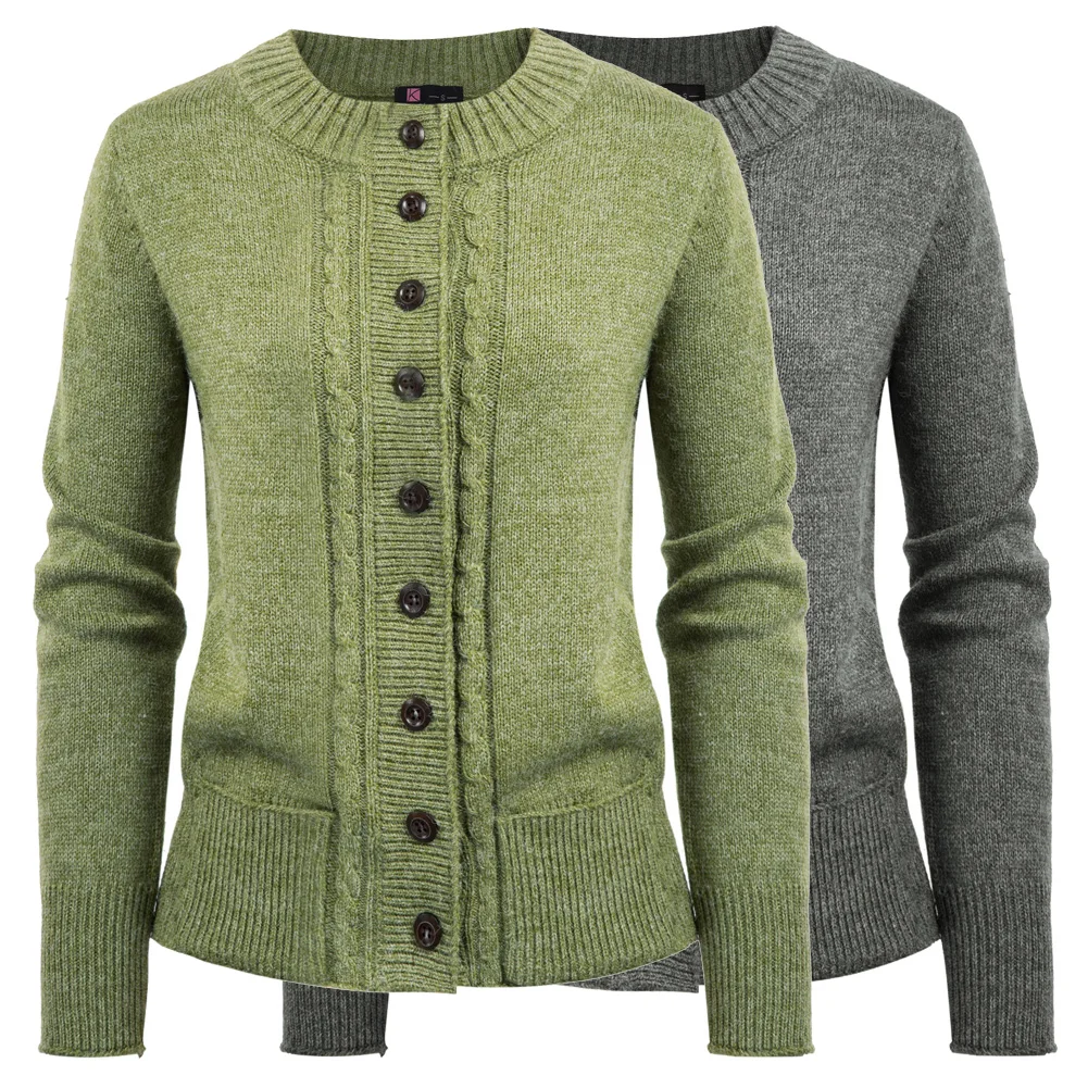Women Wood Button Sweater Cardigan Clothes Spring Autumn Casual Long Sleeve Cable Knit Knitwear Soft Comfortable Jumper Female
Women Wood Button Sweater Cardigan Clothes Spring Autumn Casual Long Sleeve Cable Knit Knitwear Soft Comfortable Jumper Female