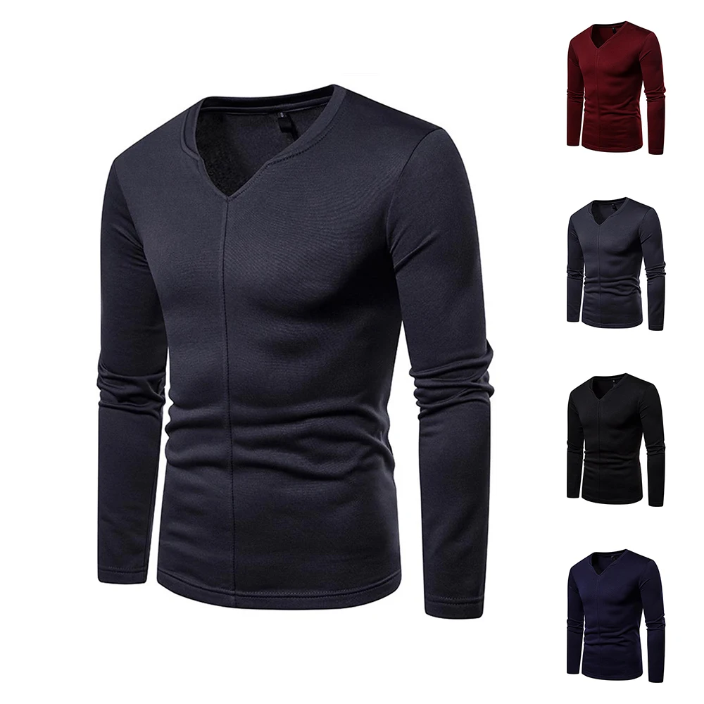 Autumn Winter Basic Tops V-Neck Warmer T-shirt Mens Long Sleeve T-shirts Slim Fit Plain PulloverCasual Pullovers
Autumn Winter Basic Tops V-Neck Warmer T-shirt Mens Long Sleeve T-shirts Slim Fit Plain PulloverCasual Pullovers