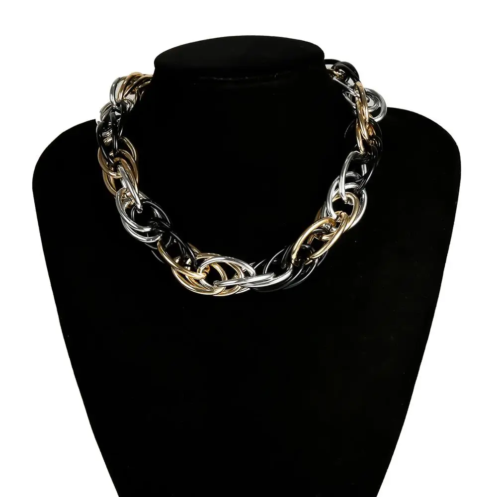 Punk Hip Hop Curb Cuban Twisted Choker Necklace Vintage Mix Color Chunky Thick Collar Necklace for Women Men Jewelry
Punk Hip Hop Curb Cuban Twisted Choker Necklace Vintage Mix Color Chunky Thick Collar Necklace for Women Men Jewelry
