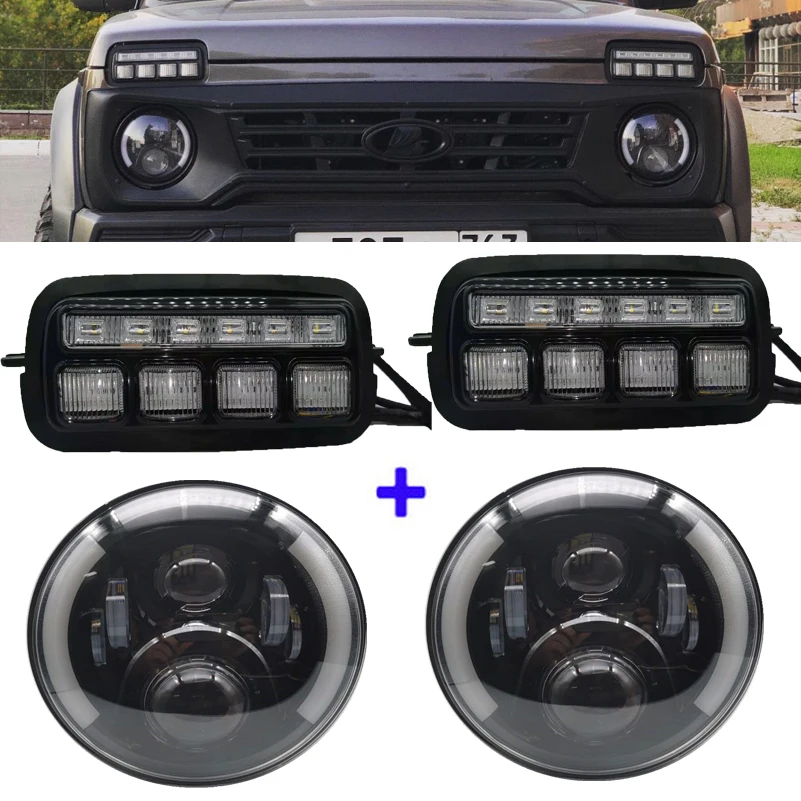 2pcs 7 inch LED Headlights For Lada Niva 4X4 URBANLED DRL Turning Lights White Daytime Running Lights 2pcs for Lada Niva 1995.
2pcs 7 inch LED Headlights For Lada Niva 4X4 URBANLED DRL Turning Lights White Daytime Running Lights 2pcs for Lada Niva 1995.