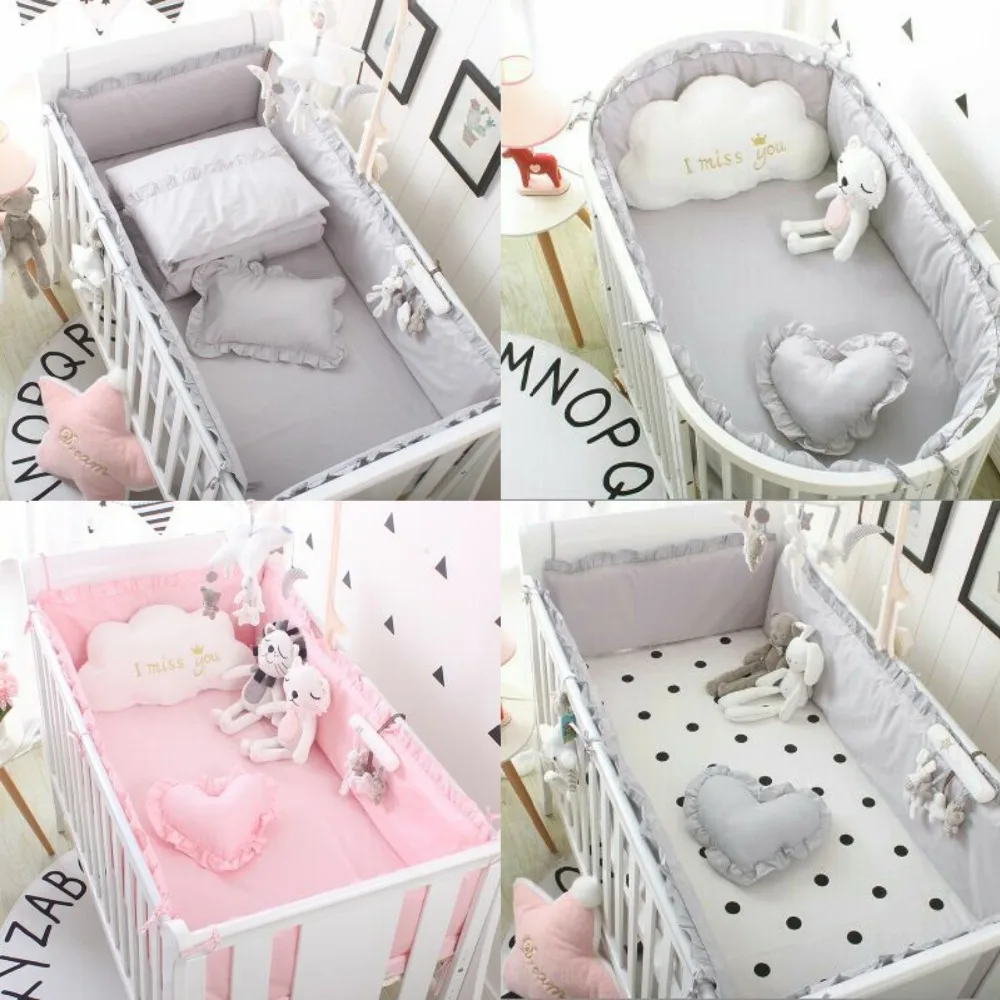 5Pcs Cotton Breathable Solid Baby Crib Cot Bumper Collision Protector Newborn Bed Surrounded By Safety Rails Bedding Supplies
5Pcs Cotton Breathable Solid Baby Crib Cot Bumper Collision Protector Newborn Bed Surrounded By Safety Rails Bedding Supplies