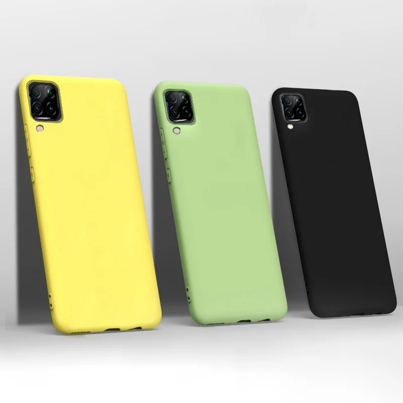 Чехол из жидкого силикона для Huawei P40 Lite противоударный бампер полная защита