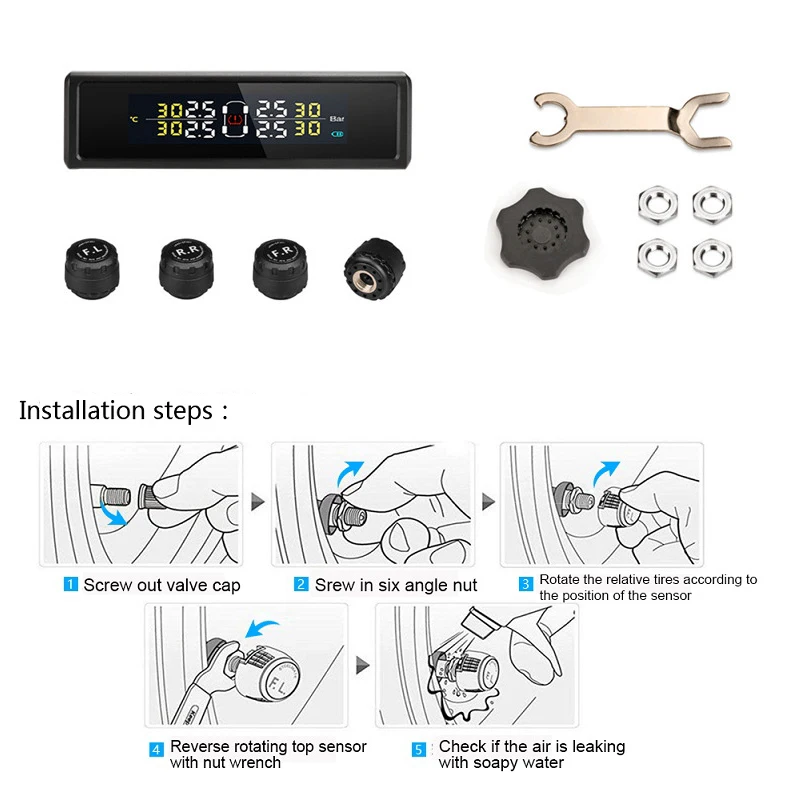 JMCQ TPMS Solar Power Wireless Car Tire Pressure Monitoring System USB charge Lcd Power Charging Digital Display
JMCQ TPMS Solar Power Wireless Car Tire Pressure Monitoring System USB charge Lcd Power Charging Digital Display