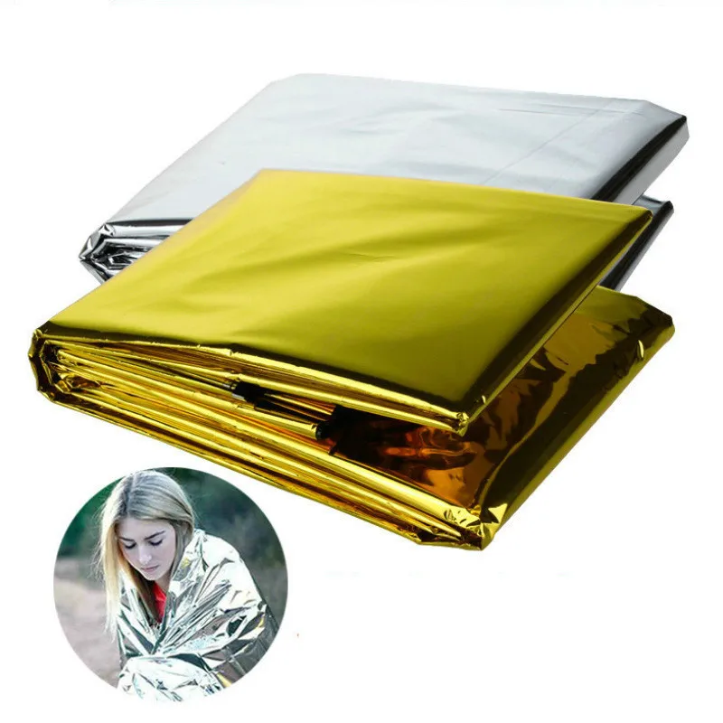 160*210CM First Aid Gold Rescue Curtain Military Blanket Outdoor WaterProof Emergency Survival Rescue Blanket Foil Thermal Space
160*210CM First Aid Gold Rescue Curtain Military Blanket Outdoor WaterProof Emergency Survival Rescue Blanket Foil Thermal Space