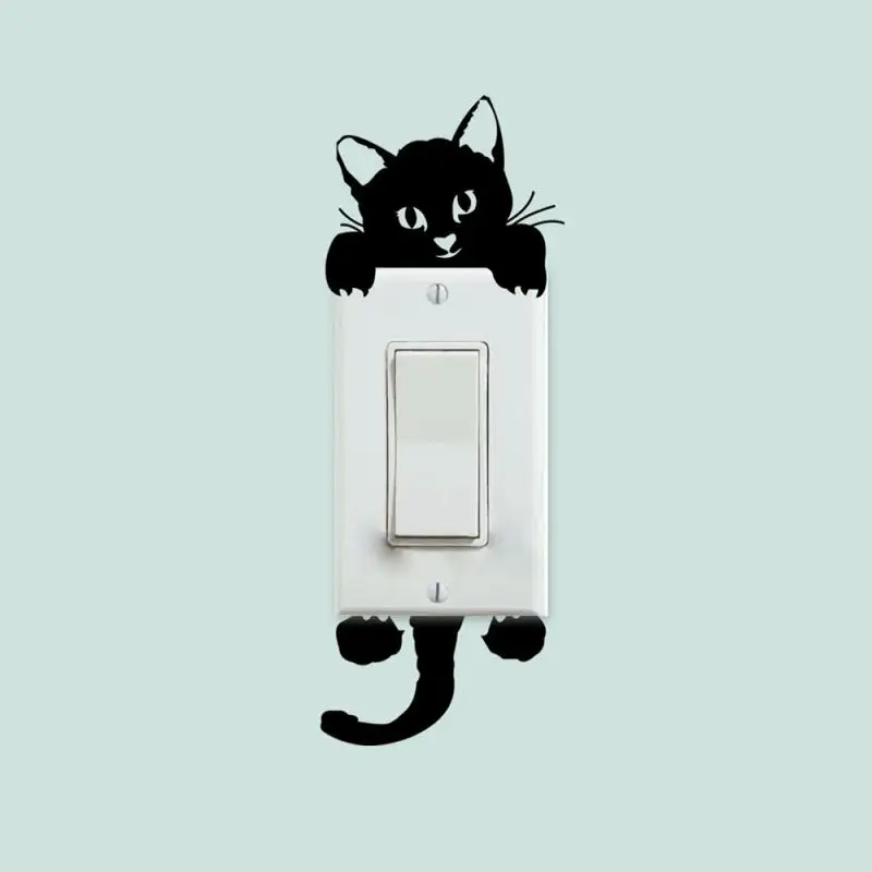 Забавные милые настенные Стикеры с котенком для спальни и спящим котом