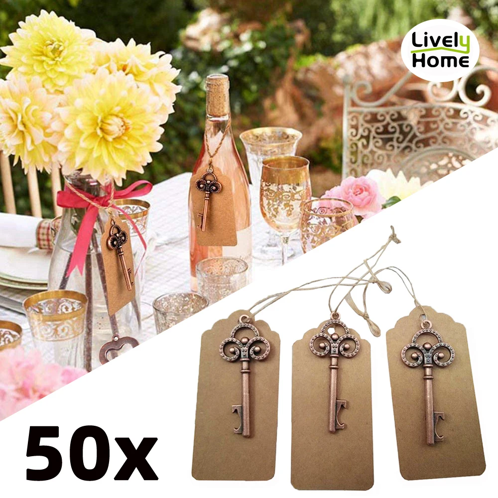 50Pcs Metal Skeleton Key Beer Bottle Opener Set Wine Keychain Souvenir Decor Wedding Party Favor Supplies
50Pcs Metal Skeleton Key Beer Bottle Opener Set Wine Keychain Souvenir Decor Wedding Party Favor Supplies