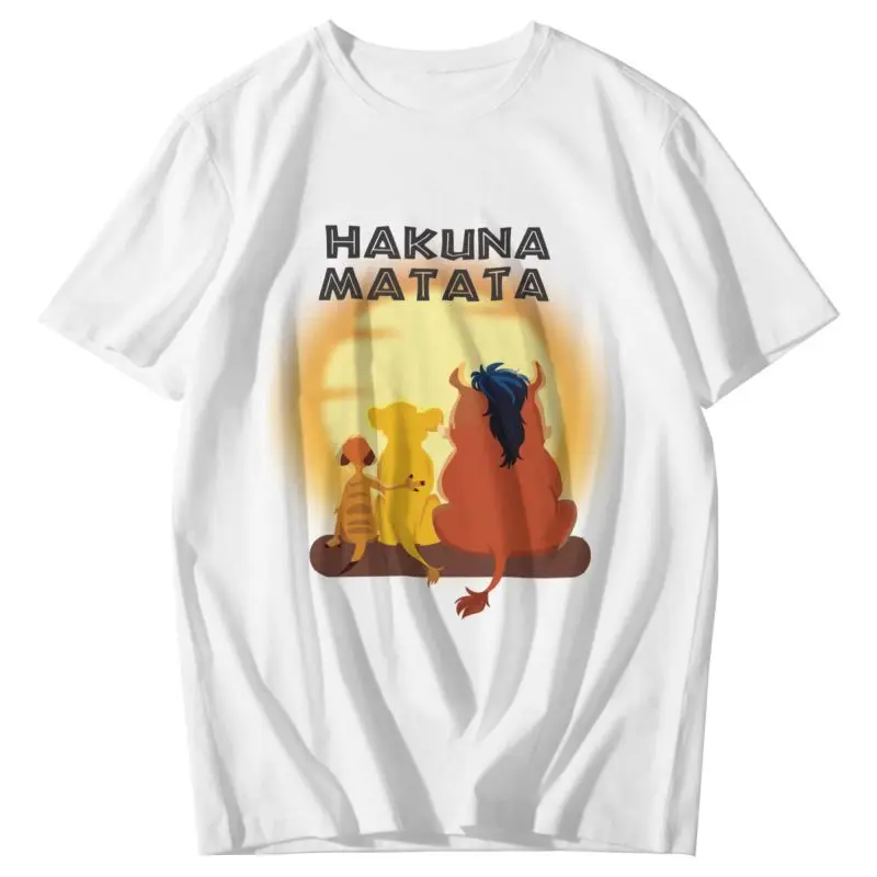 Male Hakuna Matata Cartoon Lover T-Shirt Funny The Lion King Film Tshirt Short Sleeve Unique T Shirt Homme 100% Cotton Tee Merch 
Male Hakuna Matata Cartoon Lover T-Shirt Funny The Lion King Film Tshirt Short Sleeve Unique T Shirt Homme 100% Cotton Tee Merch