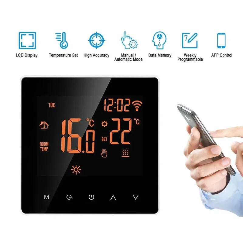 Wi-Fi Smart Thermostat APP Control LCD Press Sn Week Programmable Electric Floor Heating Thermostat for Home 16A
Wi-Fi Smart Thermostat APP Control LCD Press Sn Week Programmable Electric Floor Heating Thermostat for Home 16A