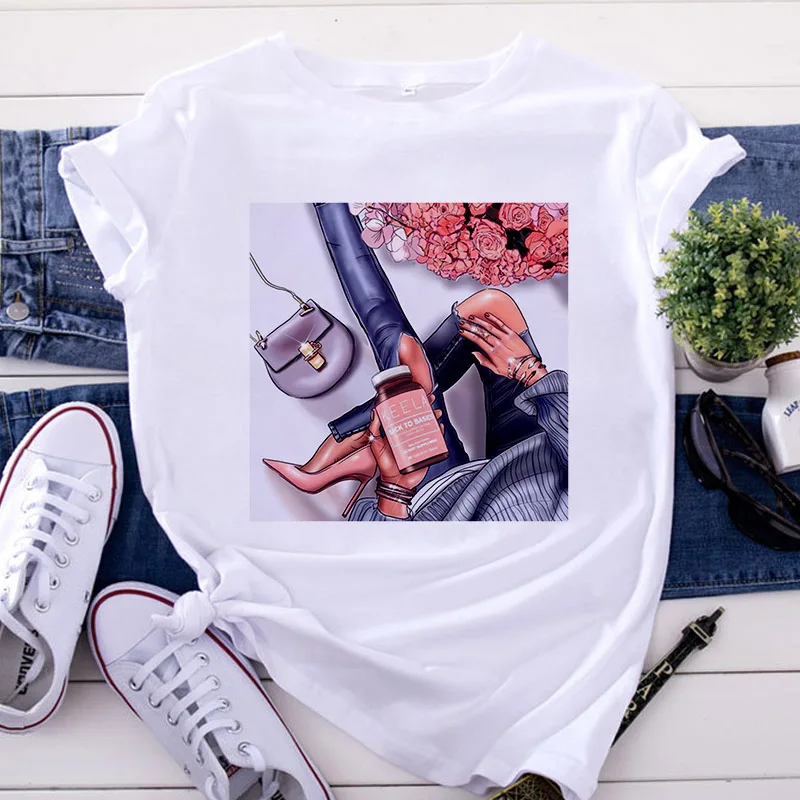 Plus Size Women's Casual T-shirt Harajuku Sexy Beautiful Legs Flowers Print T Shirt Fashion Korean Trend White Top Female Tshirt
Plus Size Women's Casual T-shirt Harajuku Sexy Beautiful Legs Flowers Print T Shirt Fashion Korean Trend White Top Female Tshirt
