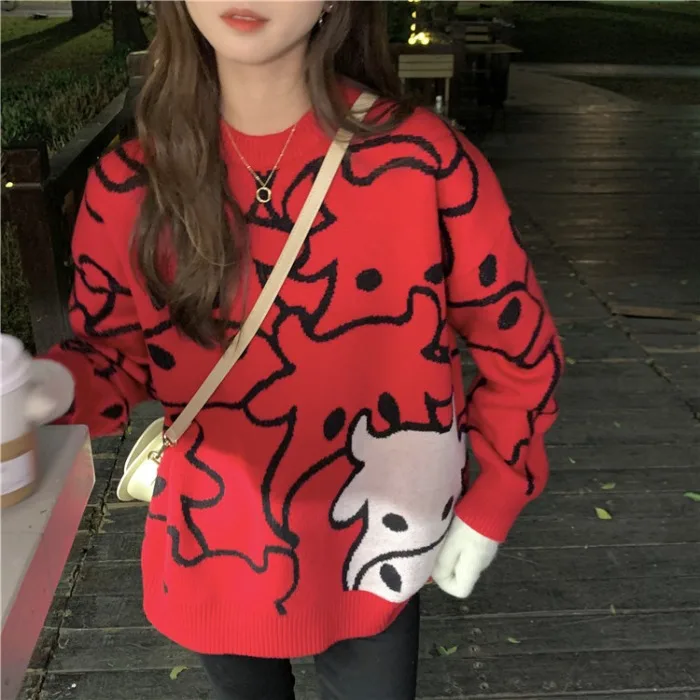 New year's sweater women's winter 2020 new Korean lazy wind loose wear contrast color long sleeve T-shirt fashion
New year's sweater women's winter 2020 new Korean lazy wind loose wear contrast color long sleeve T-shirt fashion