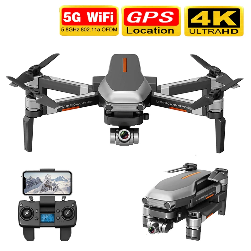 Улучшенный бесщеточный Дрон L109 PRO drone 4K 5G WiFi GPS профессиональный Летающий