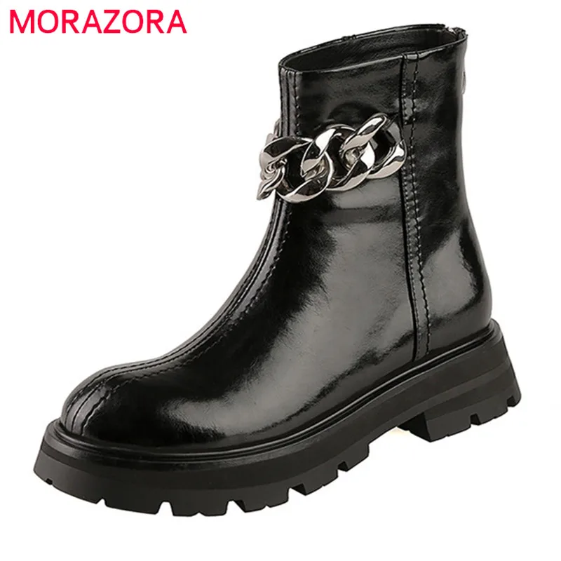 MORAZORA 2021 Newest Genuine Leather Shoes Women Boots Chain Fashion Casual Shoes Flat Platform Boots Women Autumn Ankle Boots
MORAZORA 2021 Newest Genuine Leather Shoes Women Boots Chain Fashion Casual Shoes Flat Platform Boots Women Autumn Ankle Boots