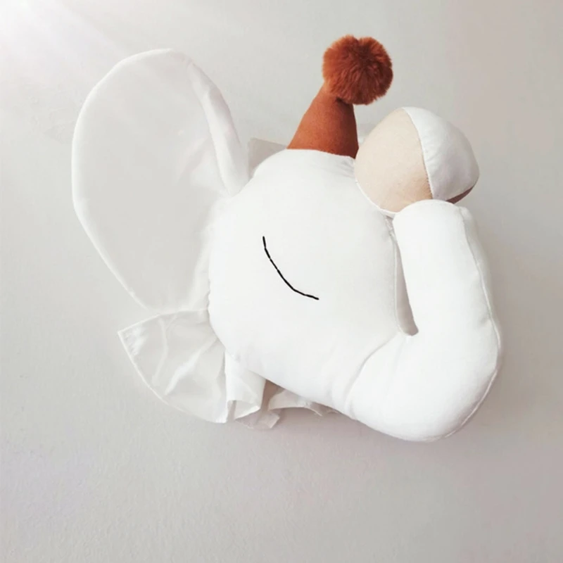 Wall mounted Animal Head Elephant Decor for Children baby room Kid Nursery hanging stuffed doll Decoration ornament
Wall mounted Animal Head Elephant Decor for Children baby room Kid Nursery hanging stuffed doll Decoration ornament