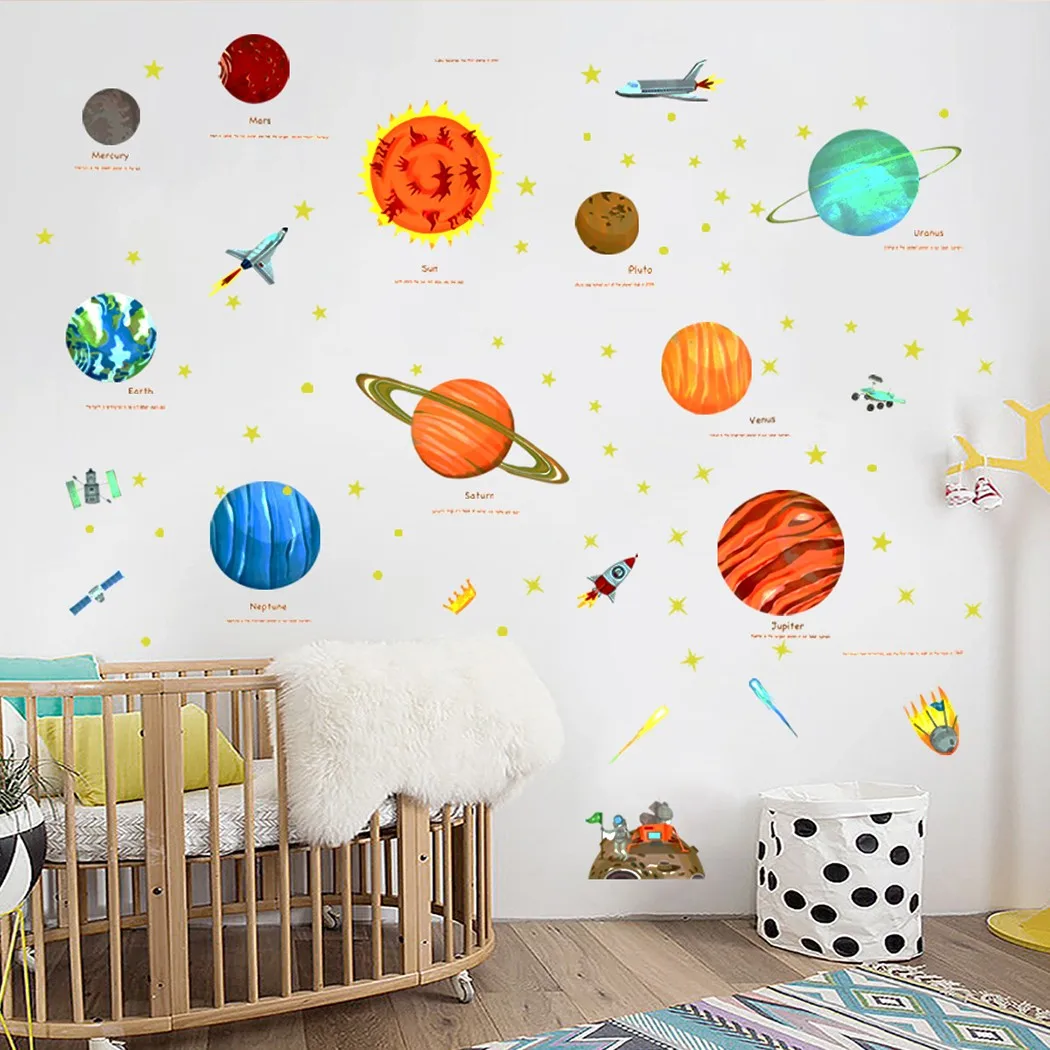 2 X Wall Sticker PVC Solar System Wall Stickers Space Planets Kids Education Decor Mural Art Decal In Stock
2 X Wall Sticker PVC Solar System Wall Stickers Space Planets Kids Education Decor Mural Art Decal In Stock