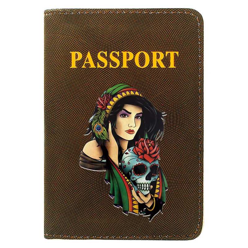 Classic Steampunk Girl Skull Printing Men Women Leather Travel Passport Cover 
Classic Steampunk Girl Skull Printing Men Women Leather Travel Passport Cover
