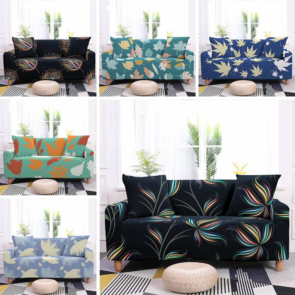 

Чехол для дивана с тропическими листьями, эластичное защитное покрытие для кресла в гостиную, на 1-4 места