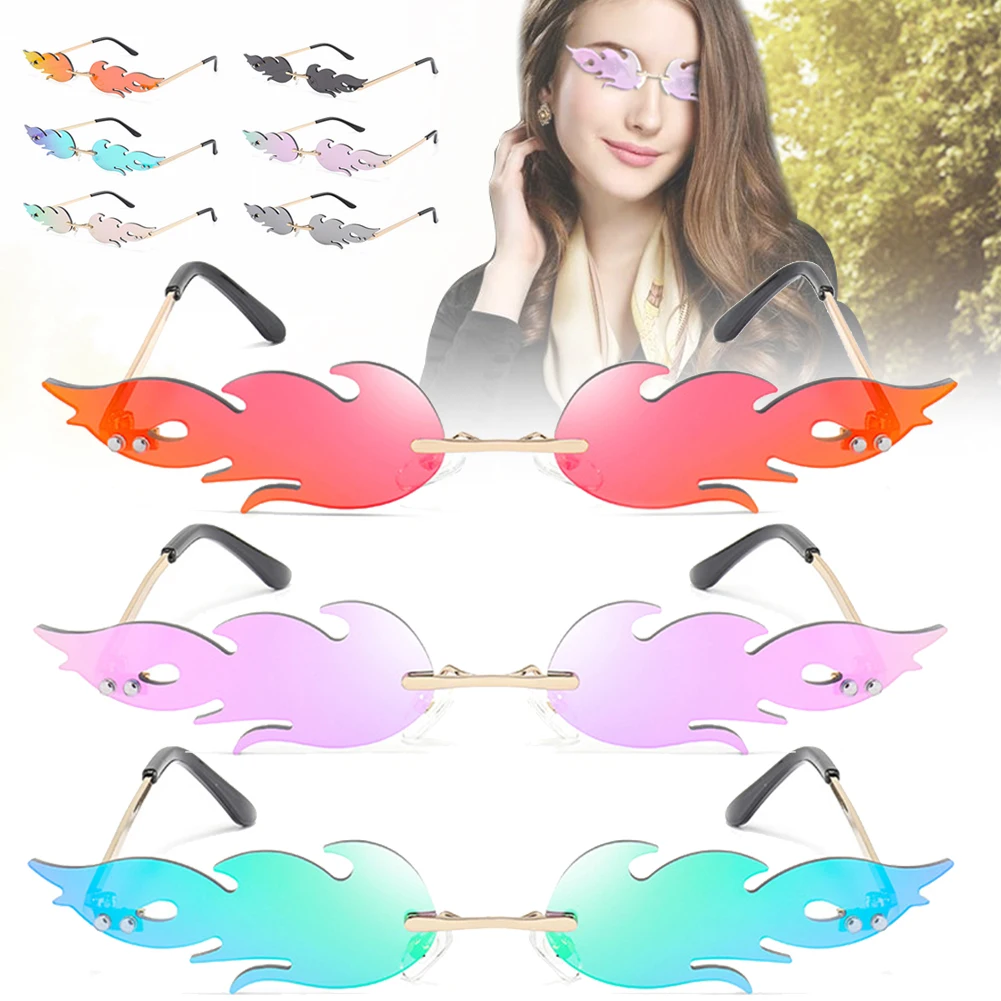 New Fashion Fire Flame Sunglasses Women Men Rimless Wave UV400 Eyewear Luxury Trending Narrow Sunglasses Streetwear Accessories
New Fashion Fire Flame Sunglasses Women Men Rimless Wave UV400 Eyewear Luxury Trending Narrow Sunglasses Streetwear Accessories