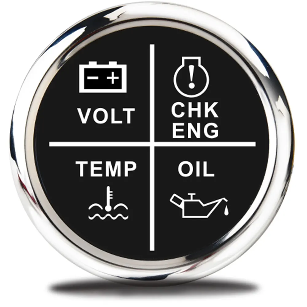 52mm 4 LED Alarm Gauge Meter Volt/Oil Press/Water Temp/Check Engine Alarm Indicator Gauge fit Car Boat With Backlight 12V 24V
52mm 4 LED Alarm Gauge Meter Volt/Oil Press/Water Temp/Check Engine Alarm Indicator Gauge fit Car Boat With Backlight 12V 24V