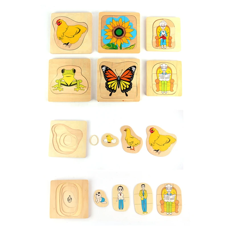 Wooden Puzzles for Kids Montessori Toys Multi Layers Cognitive Jigsaw Life Cycle Learning Tools Early Educational Equipment 
Wooden Puzzles for Kids Montessori Toys Multi Layers Cognitive Jigsaw Life Cycle Learning Tools Early Educational Equipment