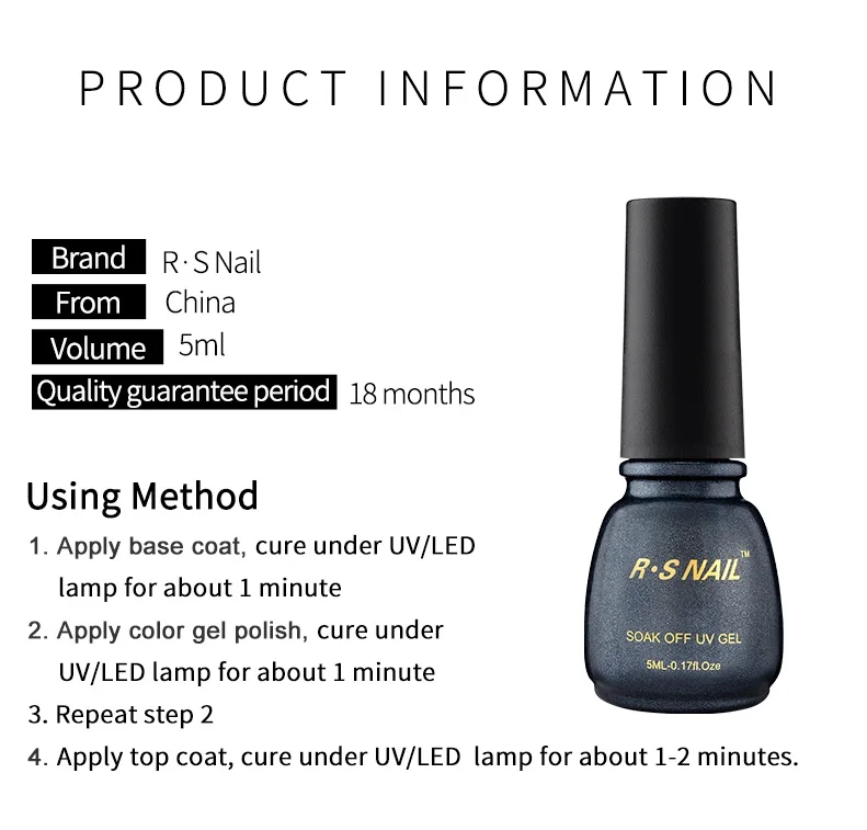 RS NAIL 154 Colors Gel Nail Polish French Manicure Nail Art a set of Gel Varnishes Gel Lacquer UV Resin Unhas de Gel 5ml (3) 
RS NAIL 154 Colors Gel Nail Polish French Manicure Nail Art a set of Gel Varnishes Gel Lacquer UV Resin Unhas de Gel 5ml (3)