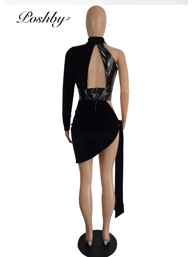 Poshby PU Leather Bodycon Dresses Women Splicing Velvet Bandage Hollow Out Backless Sexy Mini Dress Skinny Sexy Y2k Club Vestido
Poshby PU Leather Bodycon Dresses Women Splicing Velvet Bandage Hollow Out Backless Sexy Mini Dress Skinny Sexy Y2k Club Vestido