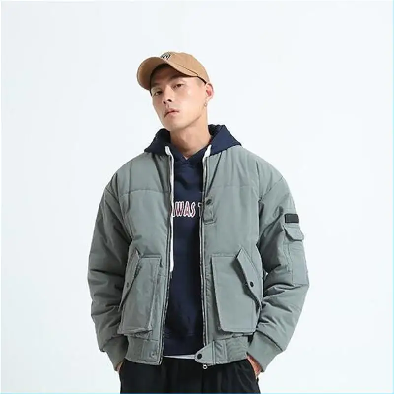 Winter new fashion original mens solid color cotton jackets Japanese casual flying baseball homme coat 
Winter new fashion original mens solid color cotton jackets Japanese casual flying baseball homme coat