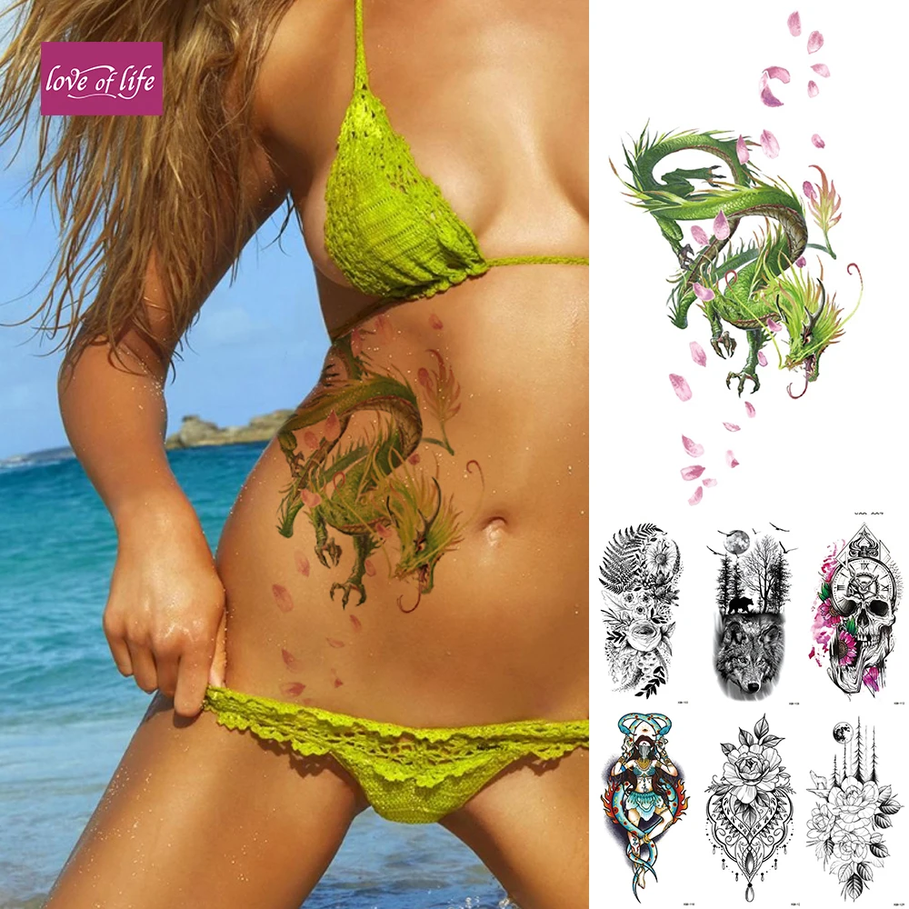 Green Cyan DragonTemporary Tattoo Sticker Flash Waterproof Tattoos Skull Clock Body Art Arm Fake Tatoo Women Men
Green Cyan DragonTemporary Tattoo Sticker Flash Waterproof Tattoos Skull Clock Body Art Arm Fake Tatoo Women Men