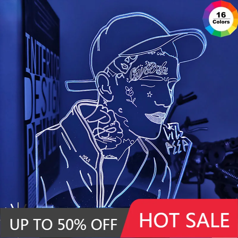 American Rapper Lil Peep Led Night Light for Home Decoration Colorful Nightlight Gift for Fans Dropshipping 3d Lamp Celebrity
American Rapper Lil Peep Led Night Light for Home Decoration Colorful Nightlight Gift for Fans Dropshipping 3d Lamp Celebrity