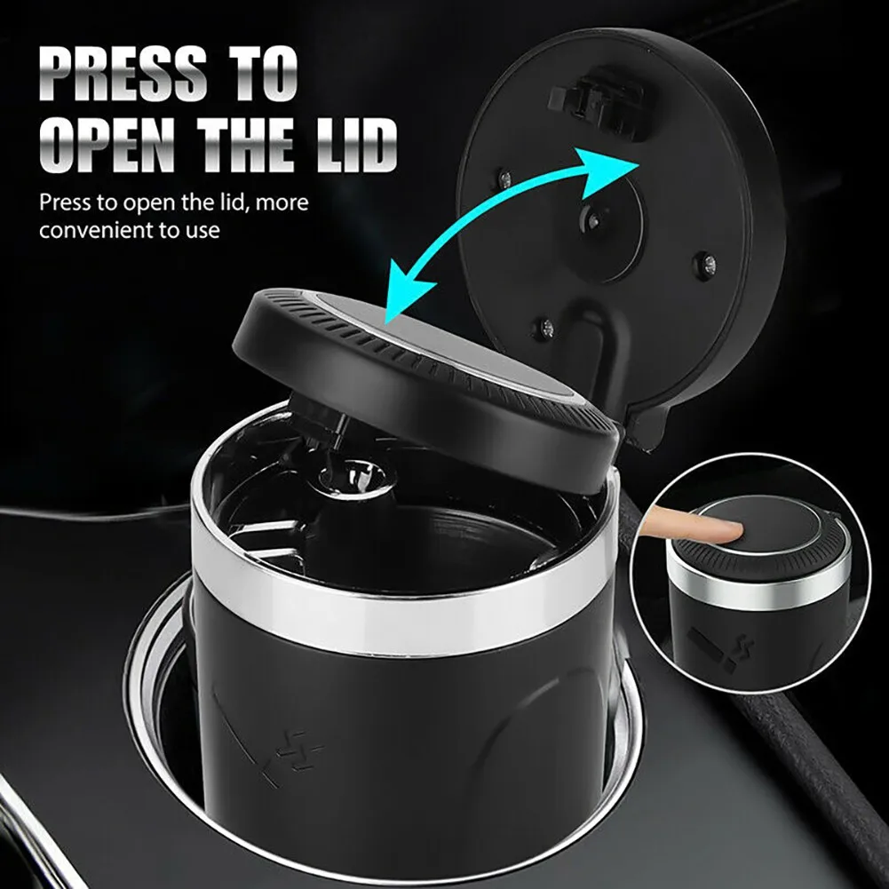 Car Ashtray With Lid LED Car Lighting Garbage Coin Storage Cup Container Cigar Ashtray Cigarette Cylinder For Cup Holder Black
Car Ashtray With Lid LED Car Lighting Garbage Coin Storage Cup Container Cigar Ashtray Cigarette Cylinder For Cup Holder Black