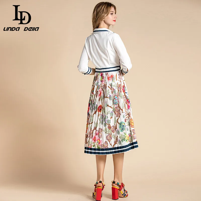 LD LINDA DELLA 2021 Summer Fashion Runway Dress Women V-Neck Multicolor Floral Print Pleated Beading Ladies Midi Dresses vestido 
LD LINDA DELLA 2021 Summer Fashion Runway Dress Women V-Neck Multicolor Floral Print Pleated Beading Ladies Midi Dresses vestido