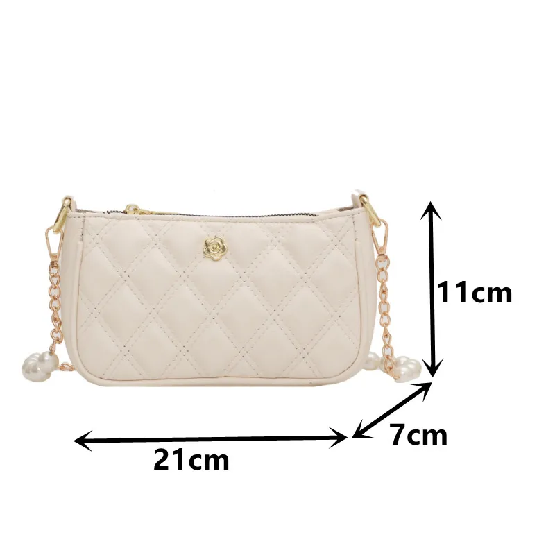 Pearl Chain Women's Crossbody Bag Diamond Lattice Handbags Quality Leather Shoulder Bag Female Luxury Quilted Messenger Bags Sac
Pearl Chain Women's Crossbody Bag Diamond Lattice Handbags Quality Leather Shoulder Bag Female Luxury Quilted Messenger Bags Sac