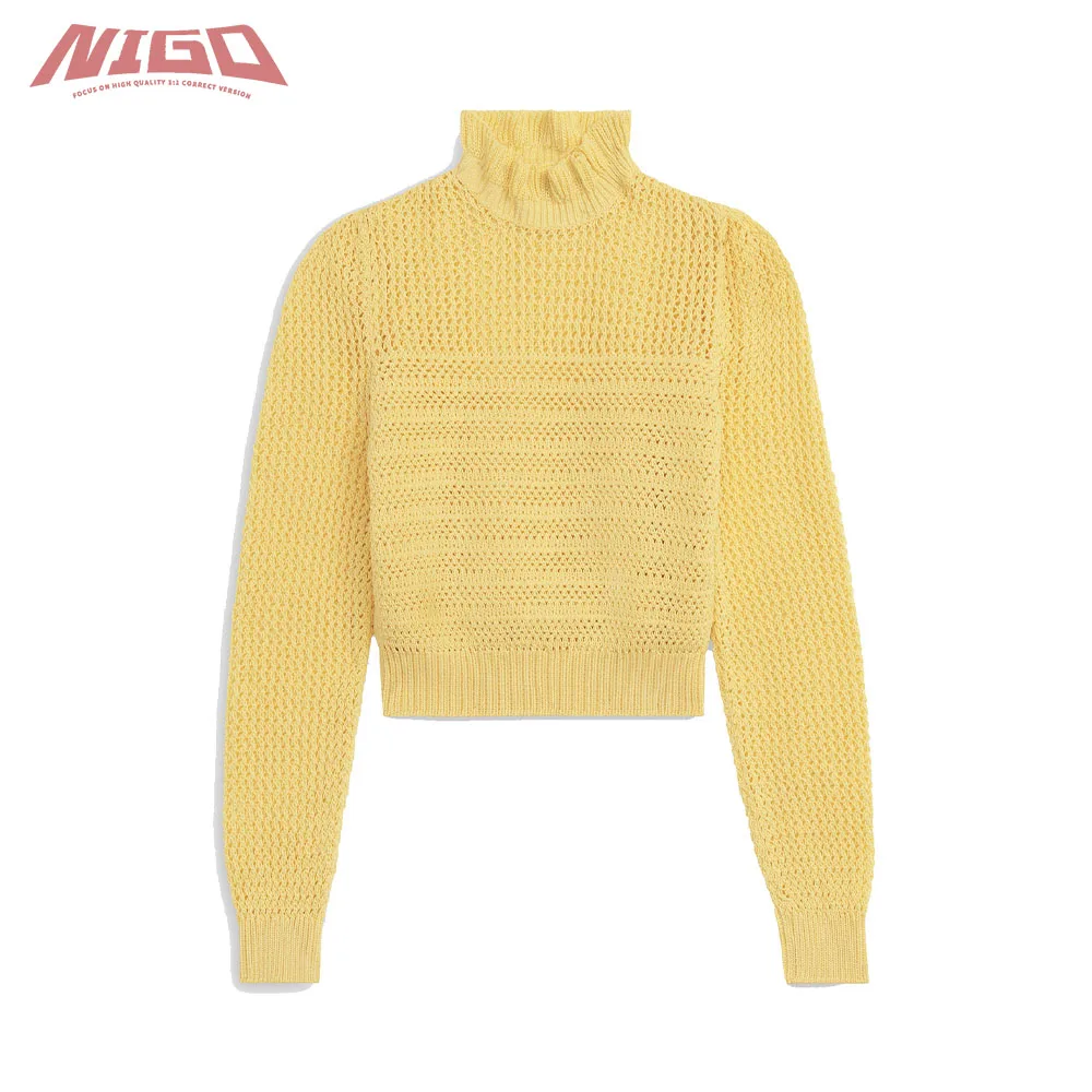 NIGO Ms 21ss женский осенний и зимний вязаный крючком Хлопковый пуловер с гофрированным воротником свитер пальто # nigo55557
NIGO Ms 21ss женский осенний и зимний вязаный крючком Хлопковый пуловер с гофрированным воротником свитер пальто # nigo55557