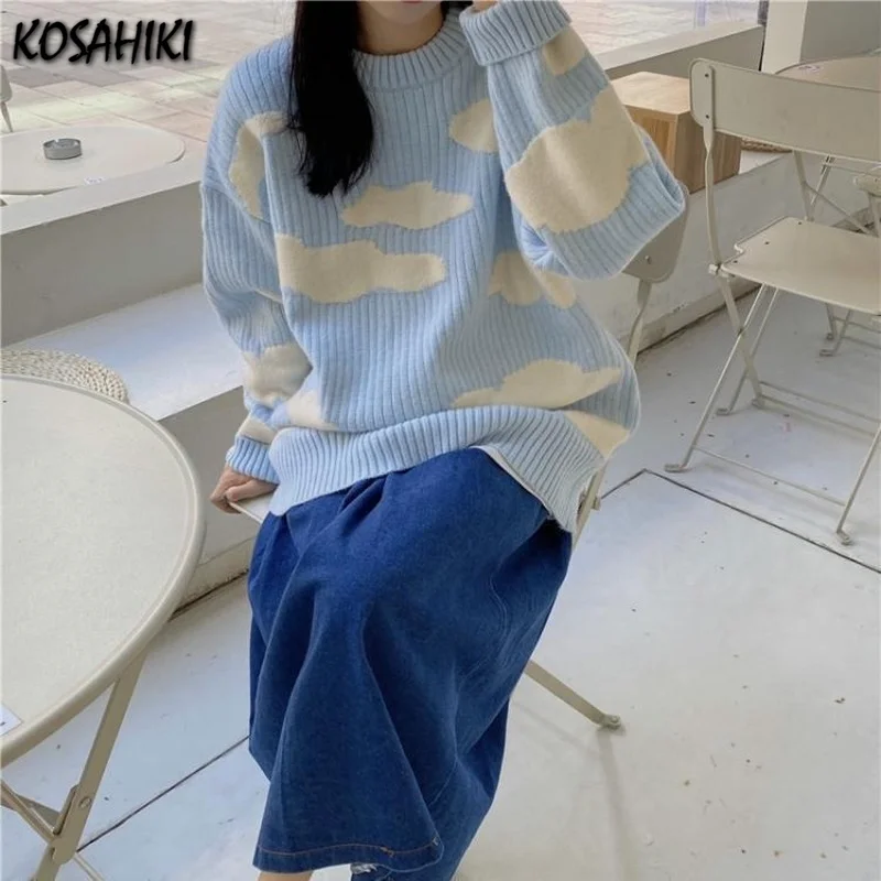 KOSAHIKI Pullovers Women Loose Spring Clouds-print Casual All-match Ins Soft Knitting Simple Fashionable New Leisure Jumper
KOSAHIKI Pullovers Women Loose Spring Clouds-print Casual All-match Ins Soft Knitting Simple Fashionable New Leisure Jumper