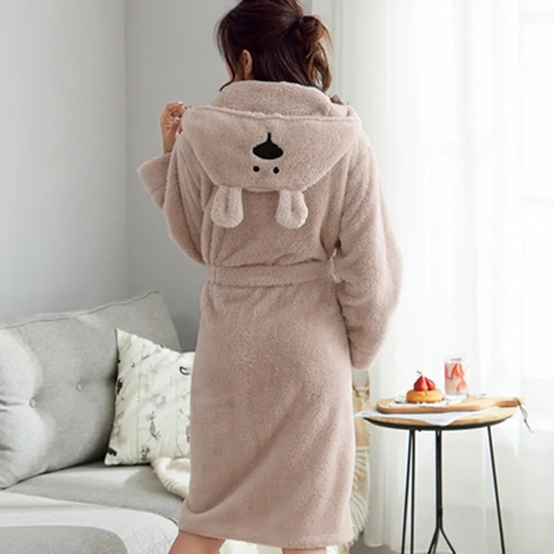 Winter Cute Warm Bathrobes Women Cartoon Bear Rabbit Knee-Length Bath Robe Dressing Plus Size Soft Gown Bridesmaid Robes Female
Winter Cute Warm Bathrobes Women Cartoon Bear Rabbit Knee-Length Bath Robe Dressing Plus Size Soft Gown Bridesmaid Robes Female