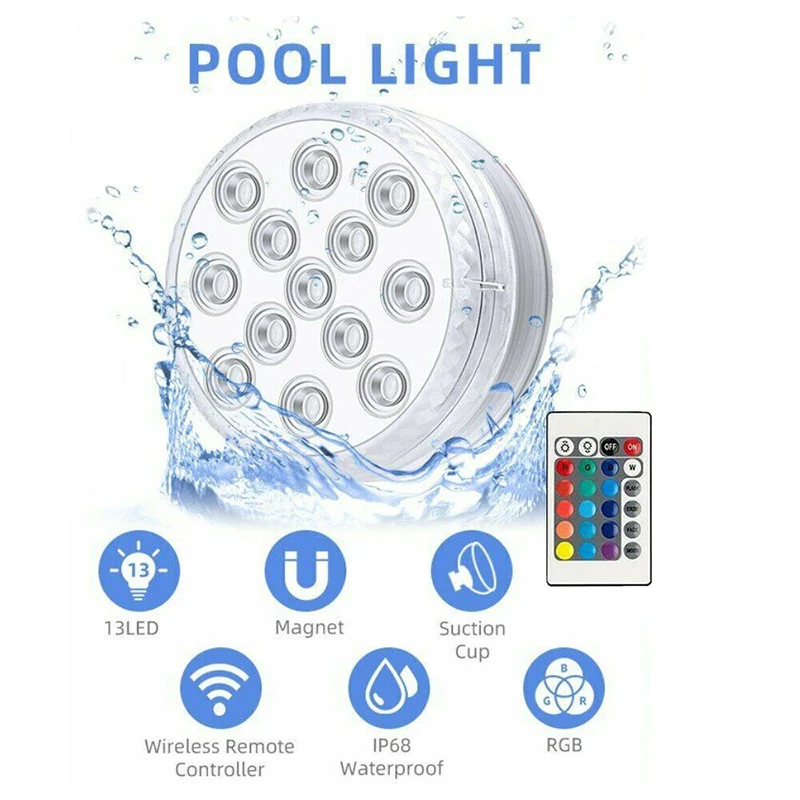 Submersible Aquarium Pool Pond Lamp Underwater Light LED RGB With Remote Controller Waterproof Outdoor Lighting
Submersible Aquarium Pool Pond Lamp Underwater Light LED RGB With Remote Controller Waterproof Outdoor Lighting