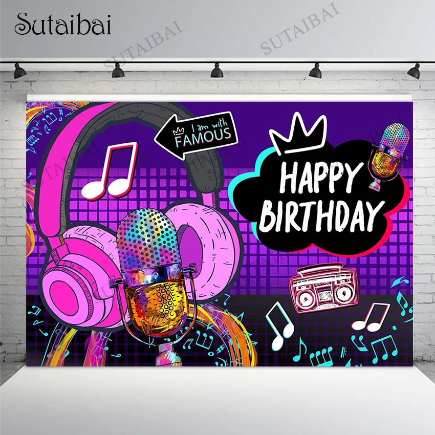 80s 90s Birthday Party Decor Background for Photography Music Symbol Microphone Headset Audio Frequency Backdrop Photo Studio
80s 90s Birthday Party Decor Background for Photography Music Symbol Microphone Headset Audio Frequency Backdrop Photo Studio