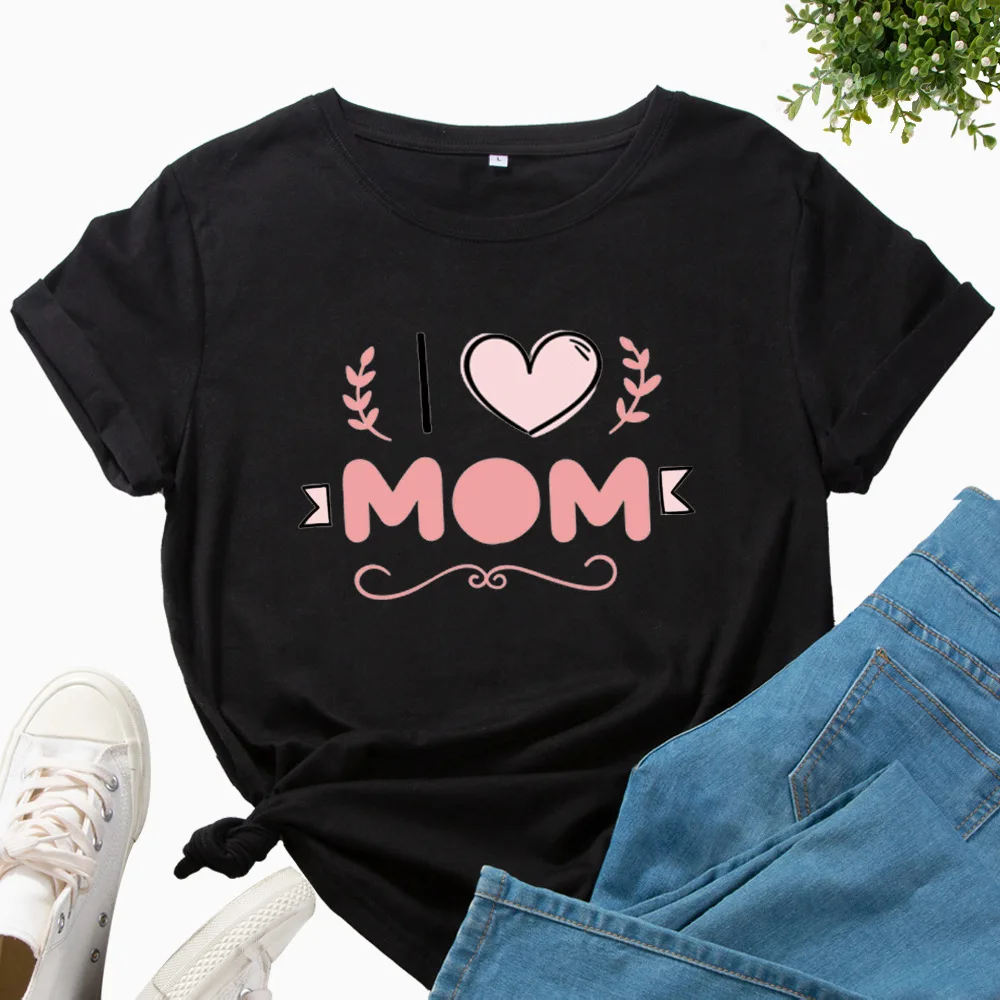 I LOVE MOM Letter Print Women T Shirt Short Sleeve O Neck Loose Women Tshirt Ladies Tee Shirt Tops Clothes Camisetas Mujer
I LOVE MOM Letter Print Women T Shirt Short Sleeve O Neck Loose Women Tshirt Ladies Tee Shirt Tops Clothes Camisetas Mujer