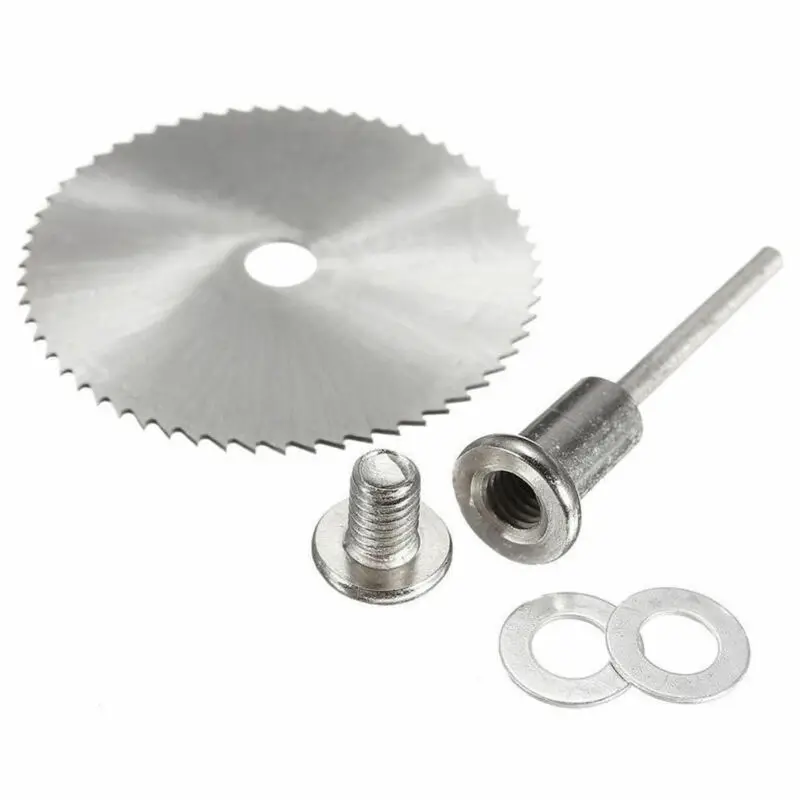 1x HSS Circular Wood Cutting Saw Blade Discs + 1x Mandrel Drill For Rotary Tool For cutting wood PVC pipe soft metal 
1x HSS Circular Wood Cutting Saw Blade Discs + 1x Mandrel Drill For Rotary Tool For cutting wood PVC pipe soft metal