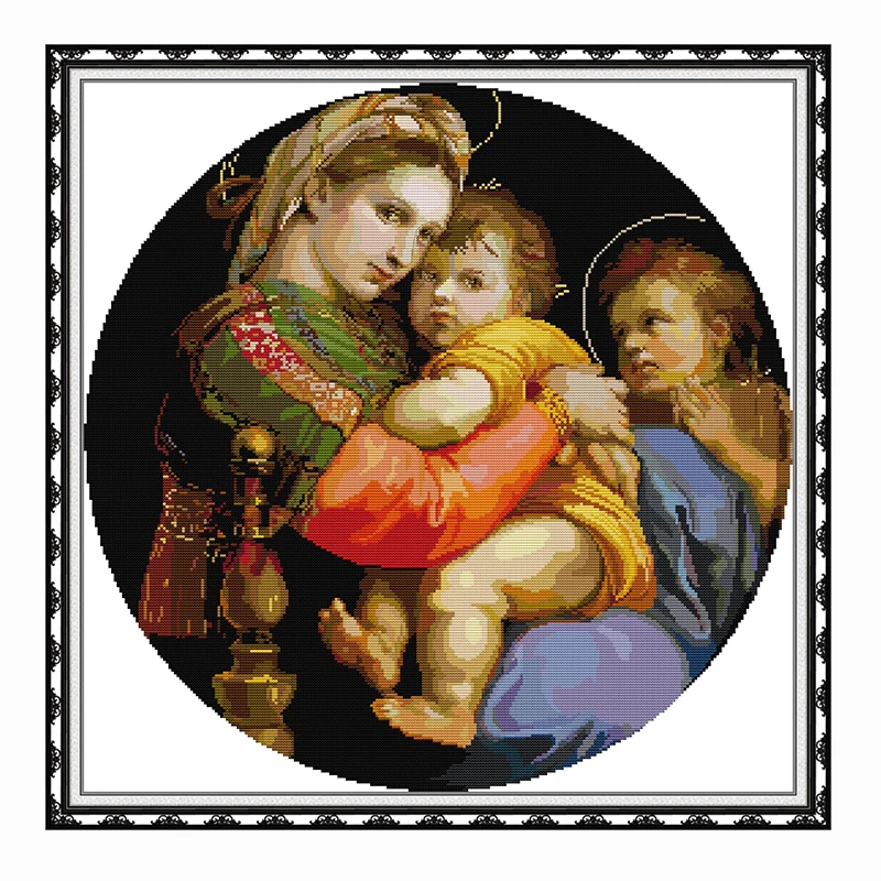 Набор для вышивания крестиком Joy Sunday, Мадонна делла сеггиола, 11CT 14CT, игла для вышивания и украшение для дома набор ниток
Набор для вышивания крестиком Joy Sunday, Мадонна делла сеггиола, 11CT 14CT, игла для вышивания и украшение для дома набор ниток