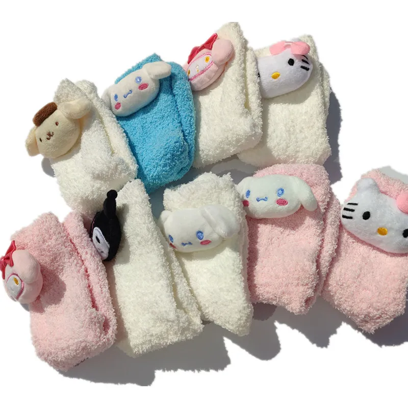 Kawaii Sanriod Anime cartoon Series melody Kuromi Kitty Cinnamoroll Coral Fleece Socks Thicken Warmth Gift Boy Girl Holiday Gift
Kawaii Sanriod Anime cartoon Series melody Kuromi Kitty Cinnamoroll Coral Fleece Socks Thicken Warmth Gift Boy Girl Holiday Gift