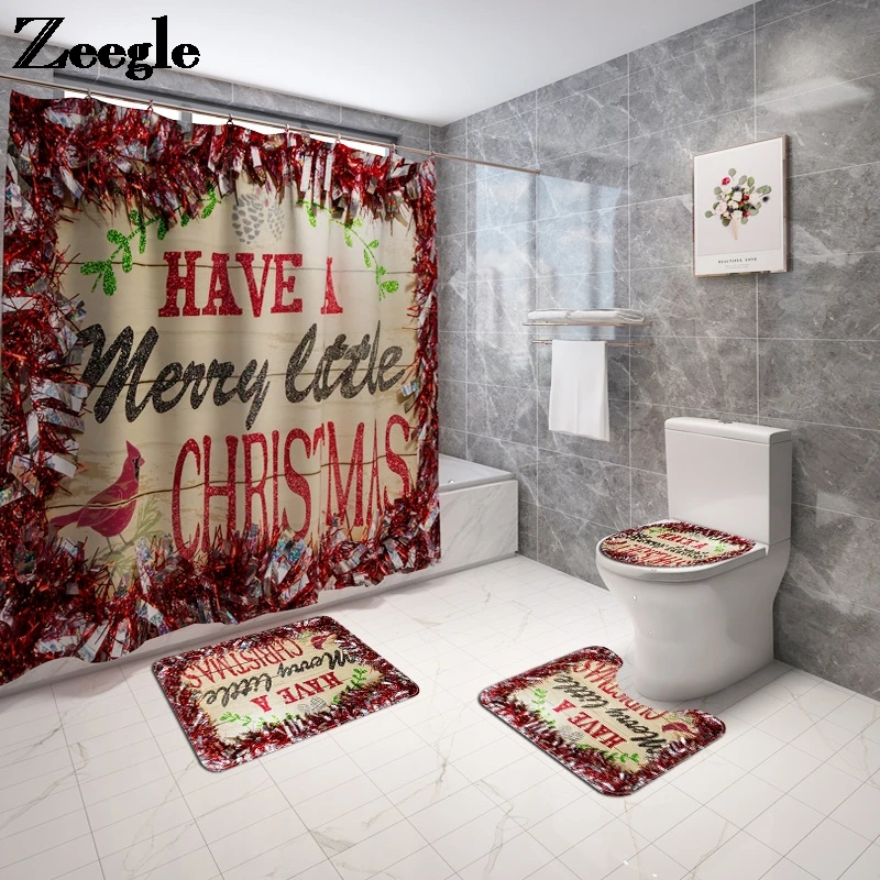 Christmas Style Home Decor Bath Mat and Shower Curtain Set Anti-slip Floor Mat Microfiber Bathroom Mat Set U-Shaped Toilet Rug
Christmas Style Home Decor Bath Mat and Shower Curtain Set Anti-slip Floor Mat Microfiber Bathroom Mat Set U-Shaped Toilet Rug